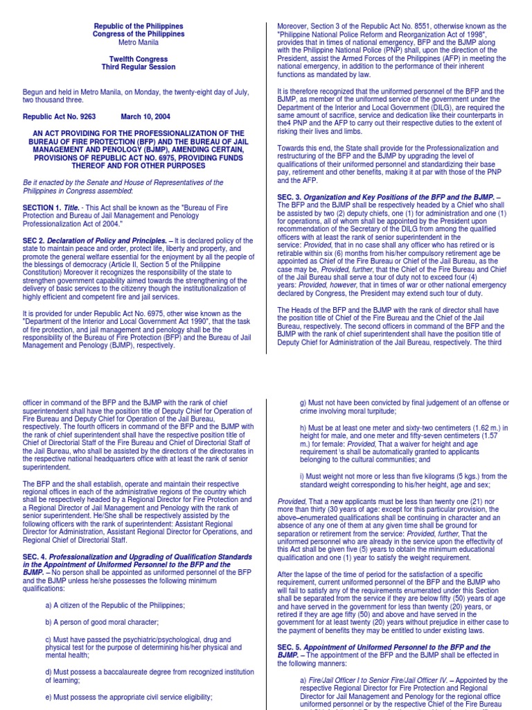 RA 9263.docx | Inspector | Performance Appraisal