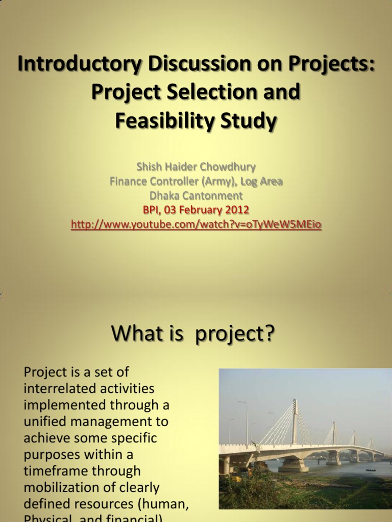 Project Selection and Feasibility Study Guide | PDF | Net Present Value ...