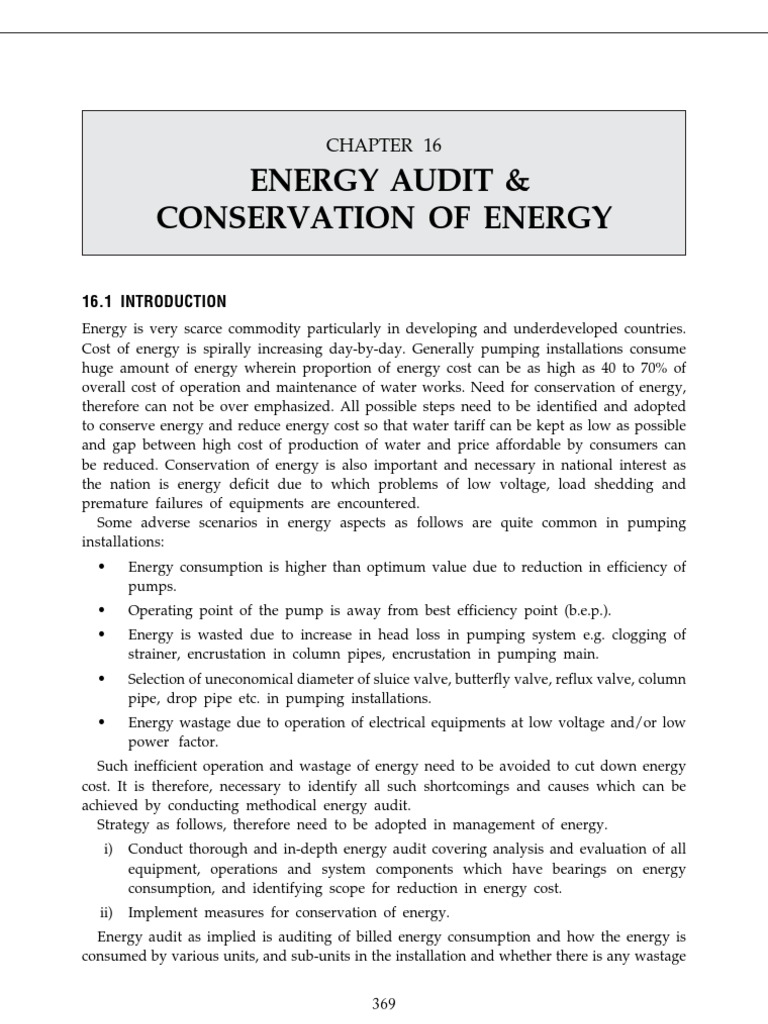 Energy Audit & Conservation of Energy | PDF