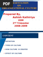 Download Presentation on Organizational Culture by ashish SN14871020 doc pdf
