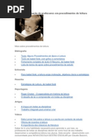 Projeto de formação de professores em procedimentos de leitura