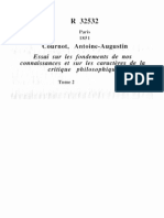 Essai Sur Les Fondements de Nos Connaissance Et Les Caractéres de La Critique Philosophique Tome1-Cournot Antoine Saint Augustin