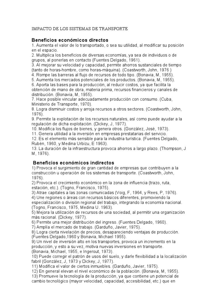 Impacto Económico y Social del Transporte | PDF | Transporte ...