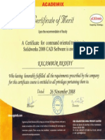 Solidworks 2008 Certificate