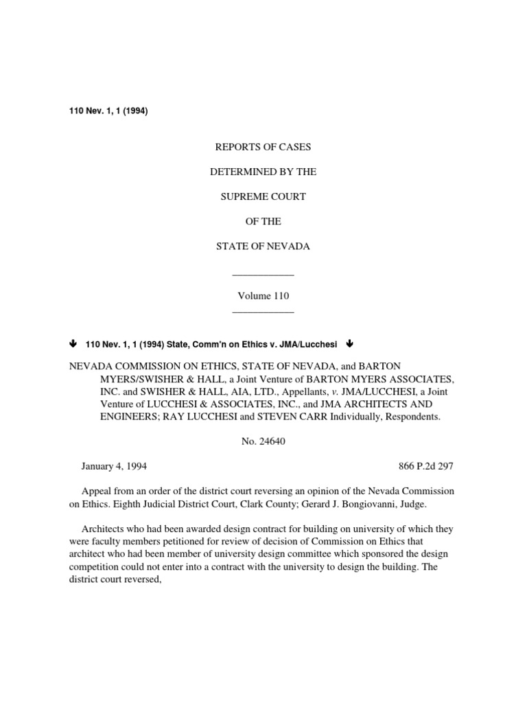 Nevada Reports 1994 (110 Nev.) PDF | PDF | Politics | Law