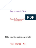 Psychometric Test: Rule: Be True Yourself in Participation