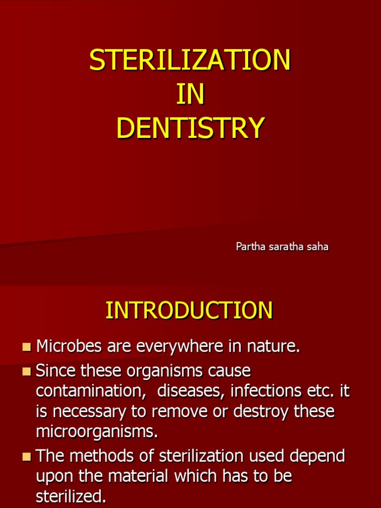 Sterilization in Dentistry PDF Sterilization (Microbiology