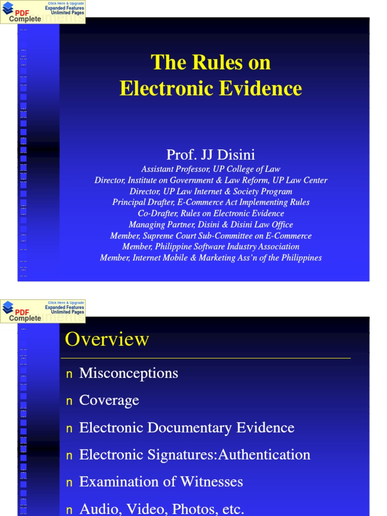 Rules on Electronic Evidence Fax