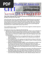 Citi Saved Nation Destroyed  Ref