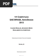 Aerodesign 2013 Regulamento SAE Brasil