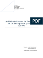 Análisis de Normas de Textualidad de de Beaugrande y Dressler