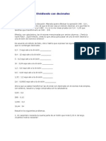 Dividiendo Con Decimales Guia de 6 ° Básico