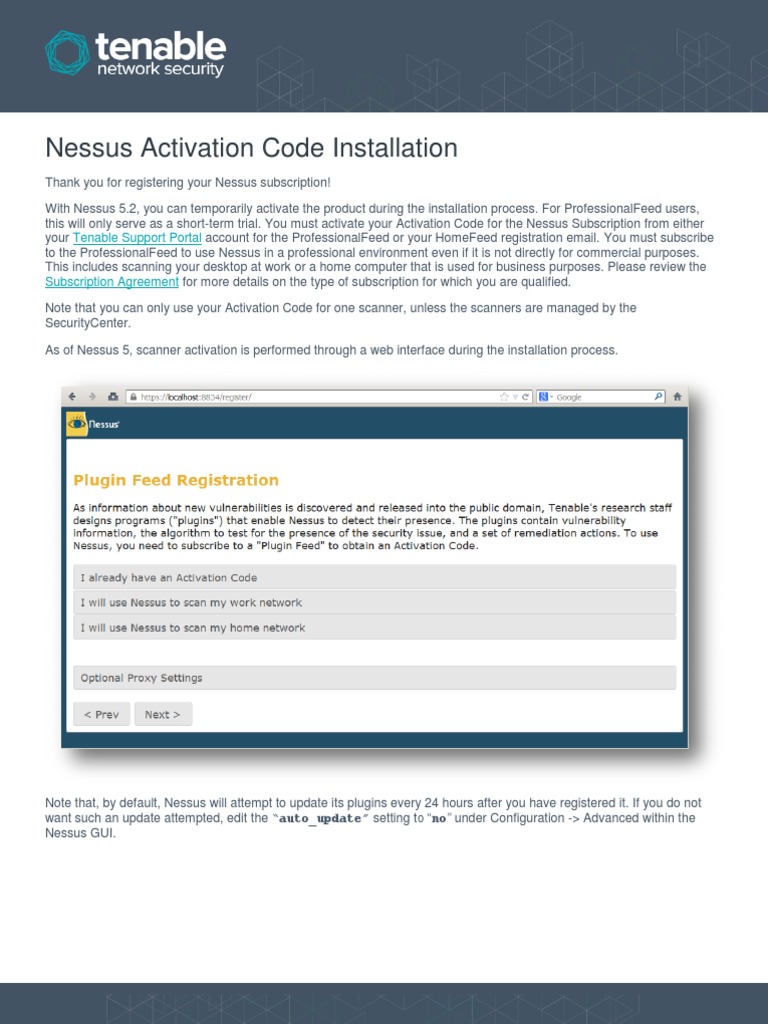 Nessus Activation Code Installation PDF Computer Engineering