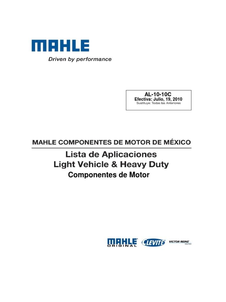 Catálogo de Componentes de Motor MAHLE | PDF | Audi | BMW