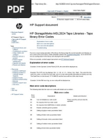 Tape Library Error Codes