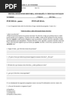 Prueba de Historia, Geografia y Ciencias Sociales de Sintesis Cuarto Basico Primer Semestre Junio