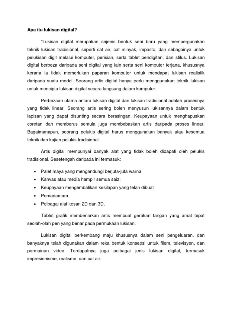 Apa Itu Lukisan Digital