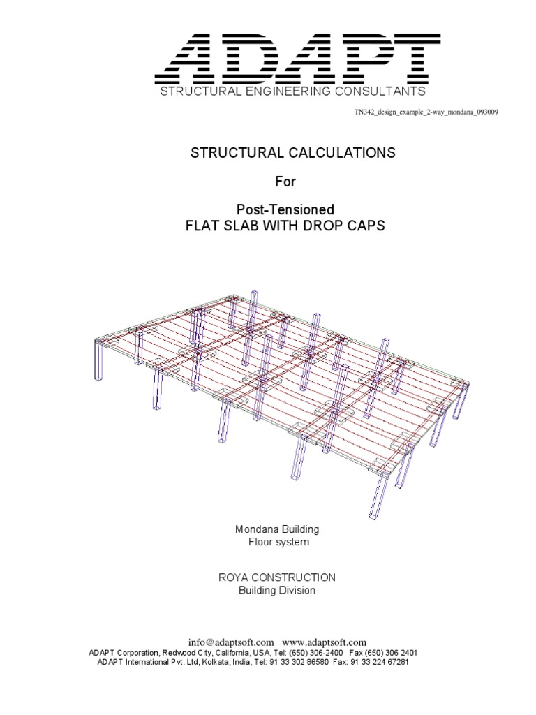 Post-Tensioned Flat Slab Design Example | PDF | Prestressed Concrete ...
