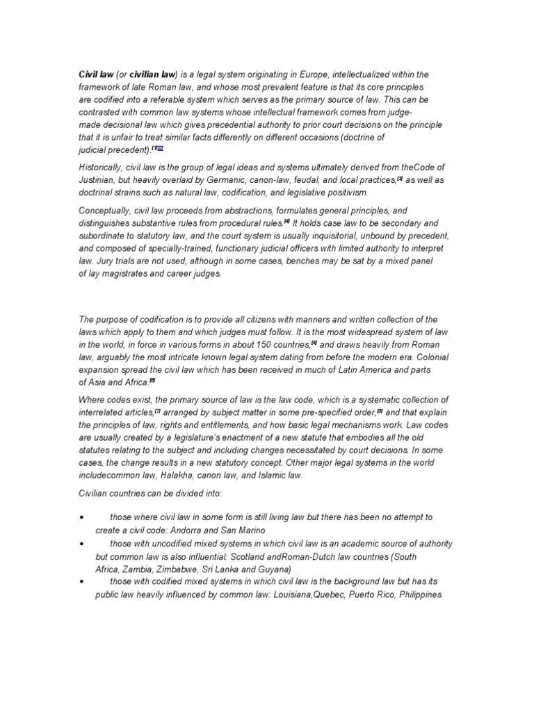 Overview of Civil Law Systems | PDF | Civil Law (Legal System) | Precedent