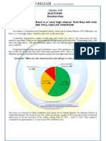 Elections Election Day 59% Pakistanis Say There Is A Very High Chance' That They Will Vote On Election Day. Gilani Poll/Gallup Pakistan