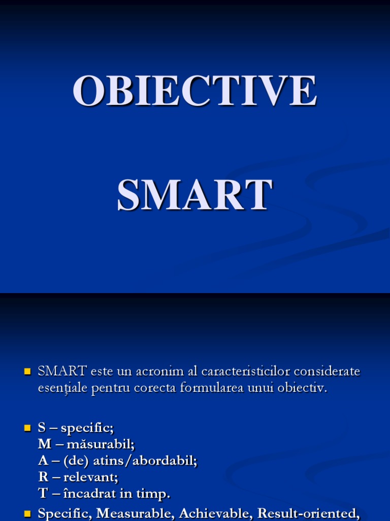 Obiective Smart | PDF