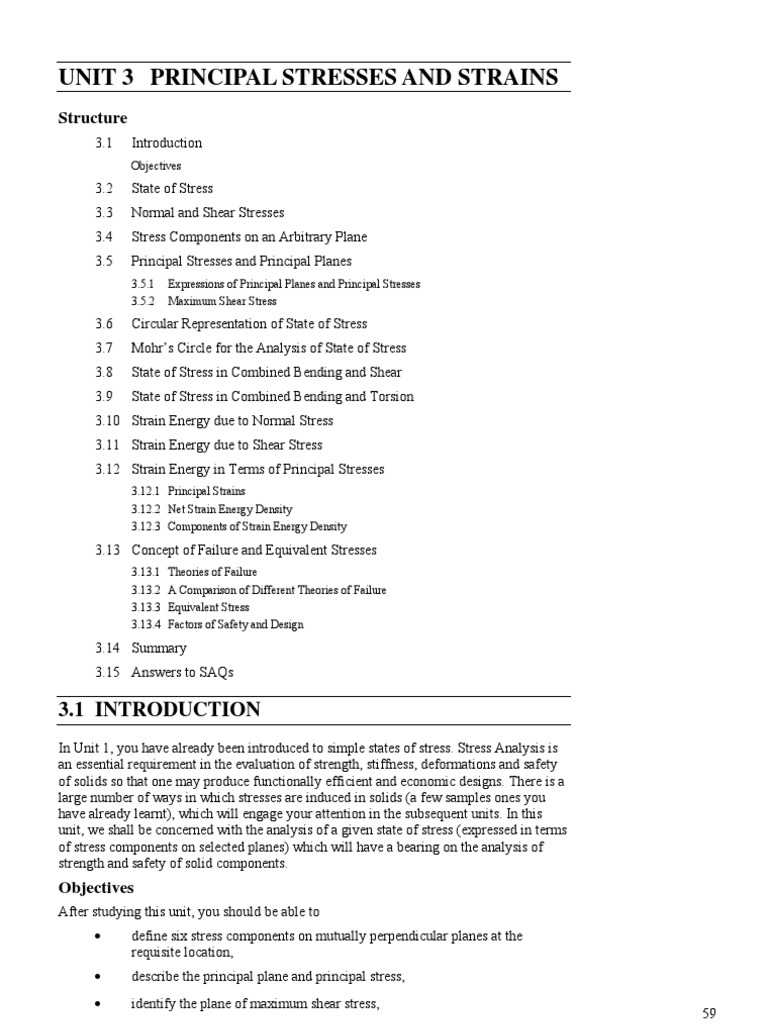 Principal Stresses and Strains Analysis | PDF | Yield (Engineering ...