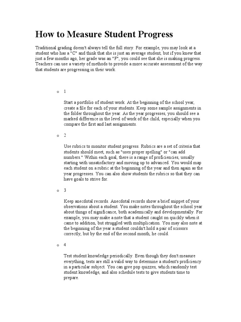 How To Measure Progress | PDF