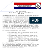 Load Test Procedures for Bridges, Gantry and Jib Cranes