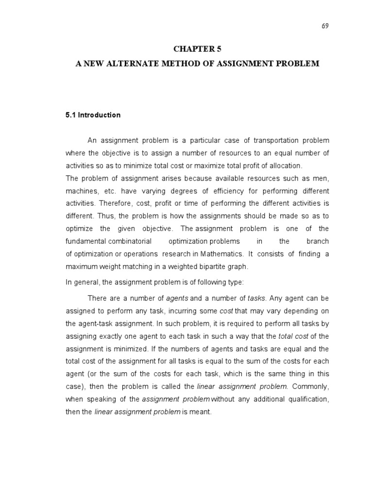 Assignment Problem | PDF | Mathematics Of Computing | Mathematical ...
