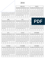 2018 Calendar PDF