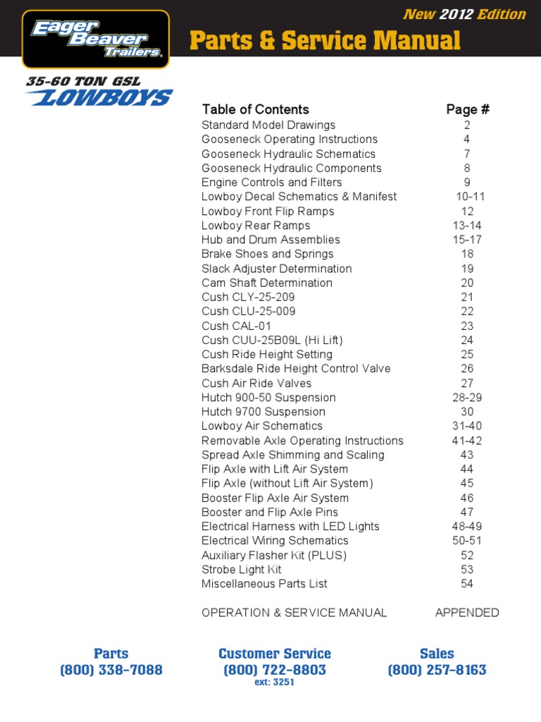 2009 3560ton Lowboys Web Pdf Trailer Vehicle Valve