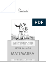 Ispitni Katalog Iz Matematike Za IX Razred, Crna Gora 2013