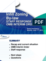 Infill Zoning By-Law: Staff Response To Omb Interim Order