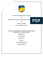 Psychometric Tests For Recuitment and Selection Project