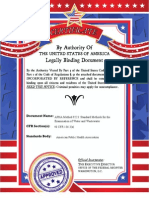 By Authority of Legally Binding Document: The United States of America