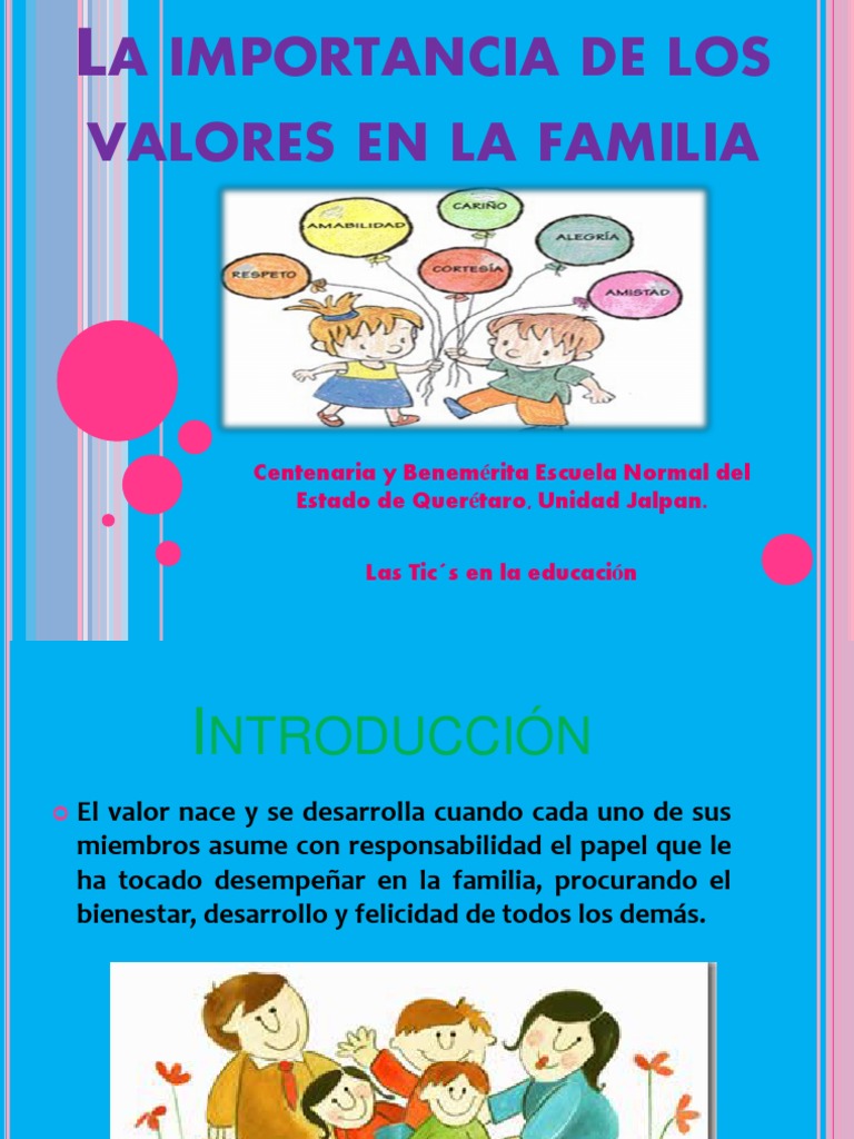 La Importancia de Los Valores en La Familia | PDF | Familia | Autoestima
