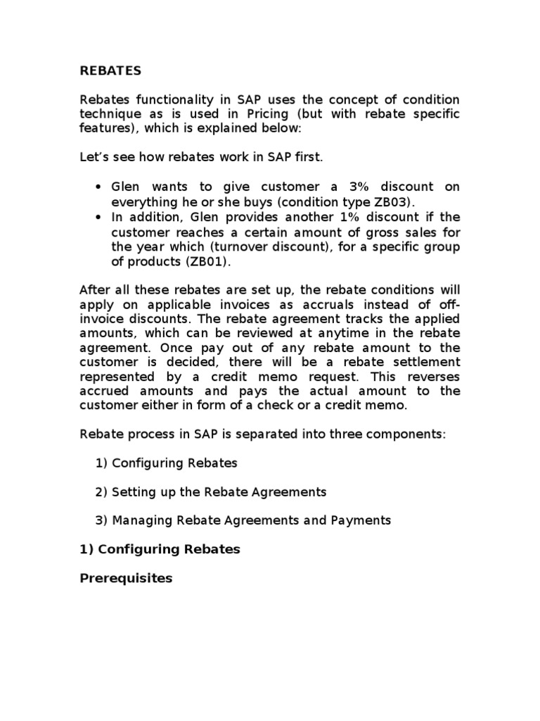 Rebates Configuration  PDF  Accrual  Rebate (Marketing) Within volume rebate agreement template