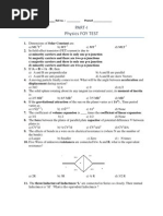 Part-I Physics FOY TEST: Name: - Roll No.: - Phone#