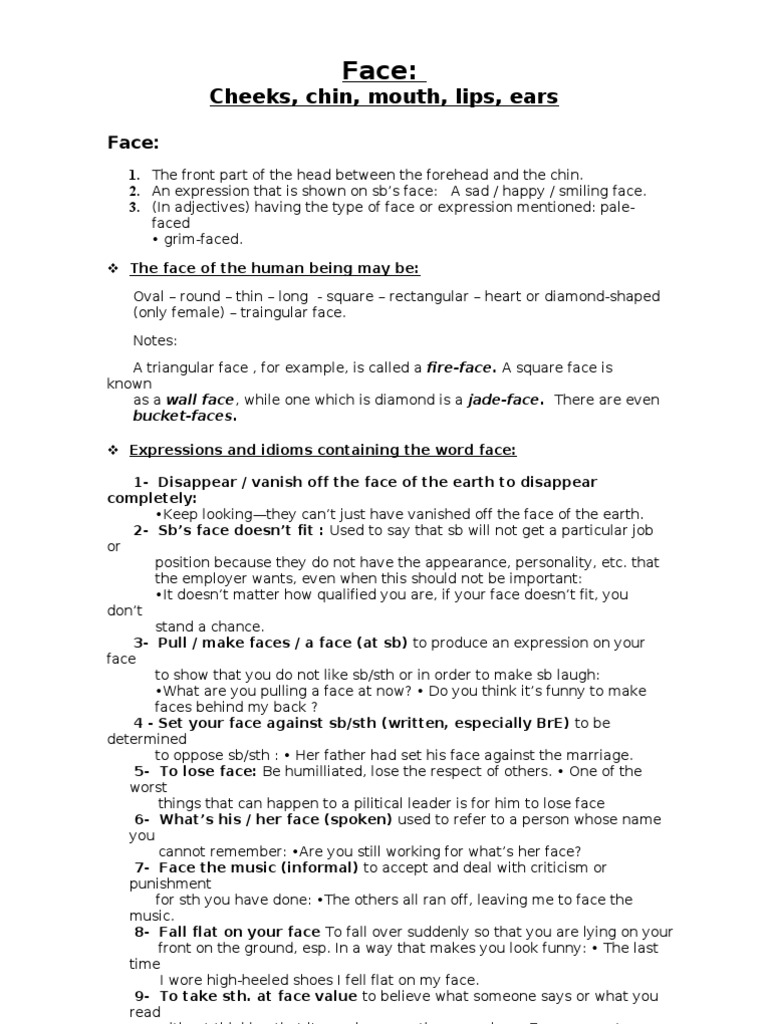 Assigment On Faces | PDF