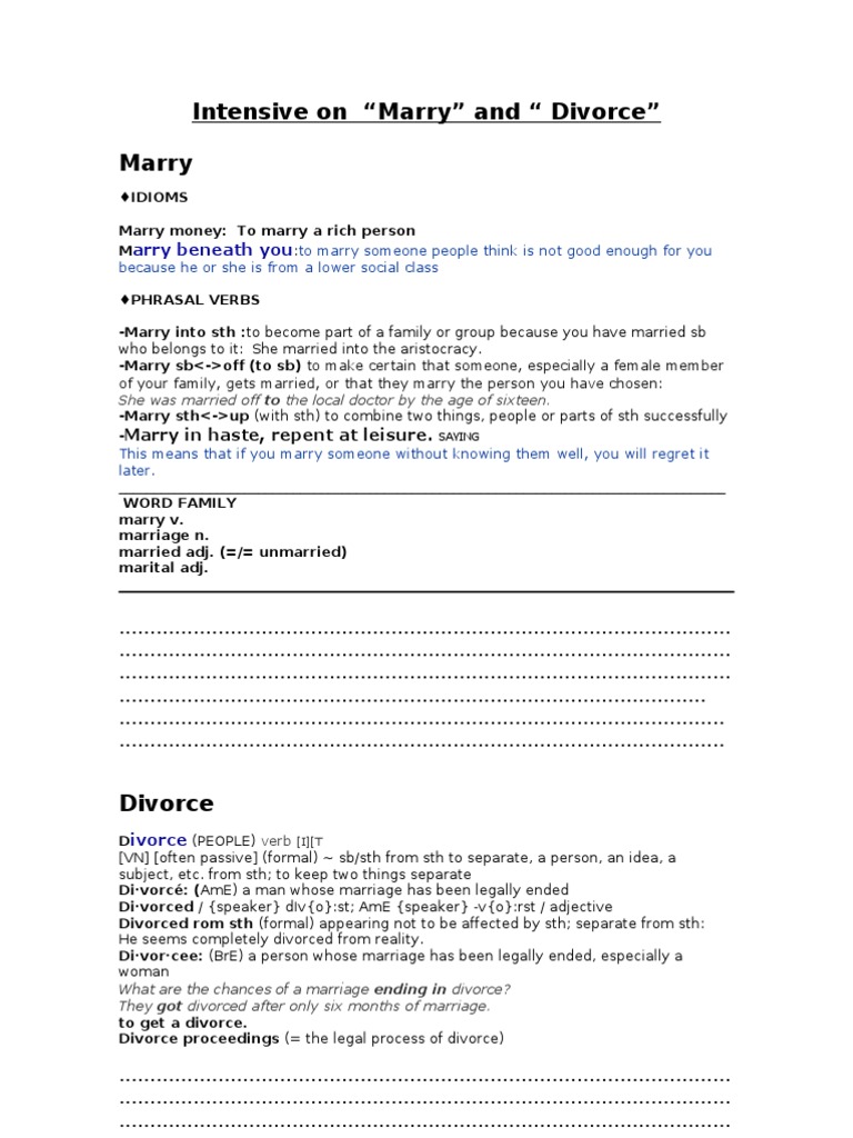 Understanding Marriage and Divorce Terms | PDF