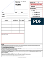 Rma Request Form: Model Serial No. Inv. Date Problem Description