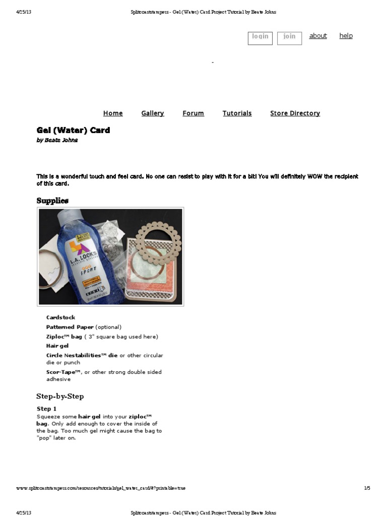 Gel (Water) Card | PDF