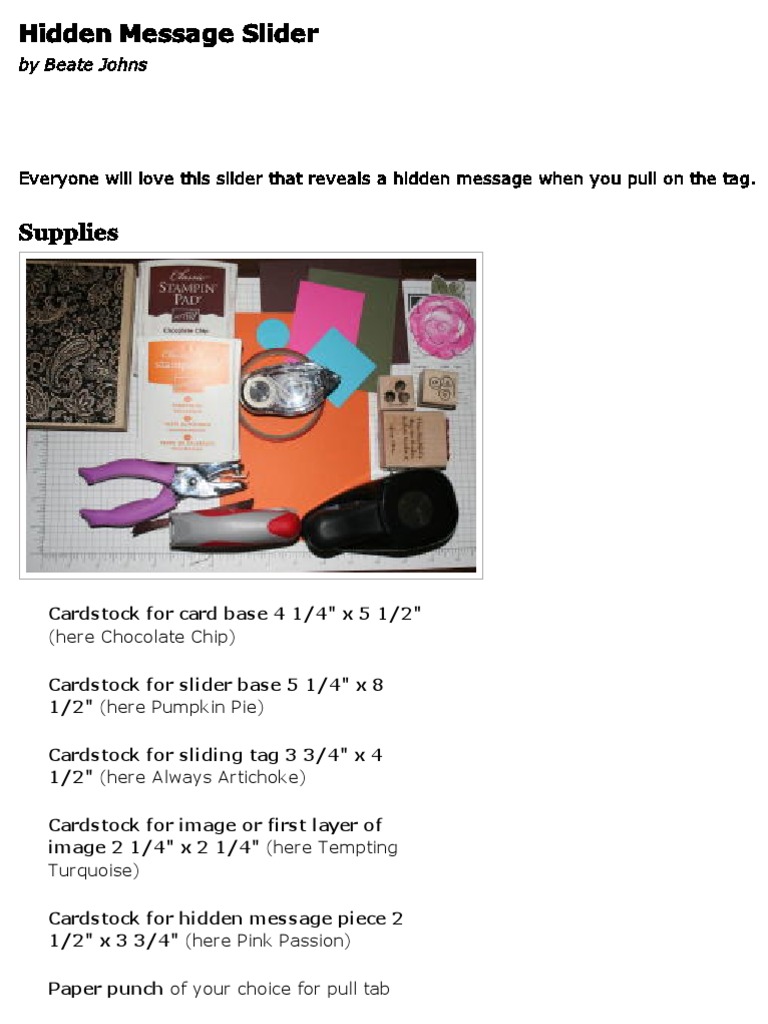Hidden Message Slider PDF