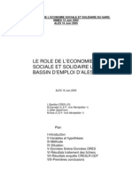 Le Role de L'Economie Sociale Et Solidaire Le Bassin D'Emploi D'Ales