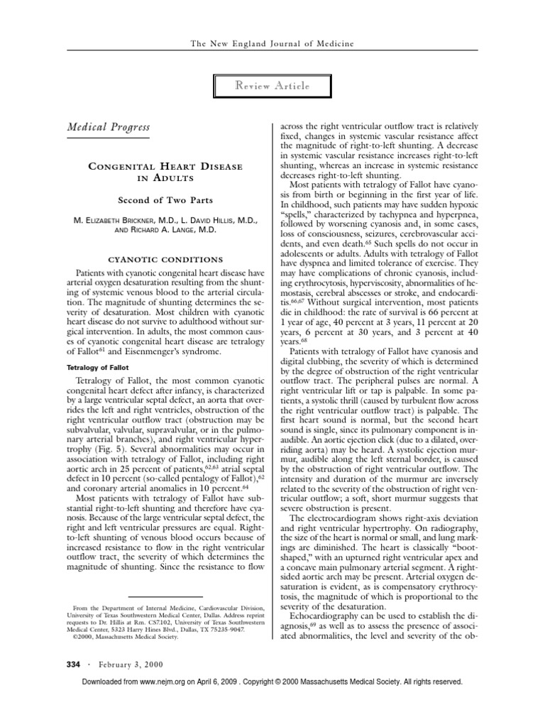 Congenital Heart Disease | PDF | Heart Valve | Atrium (Heart)