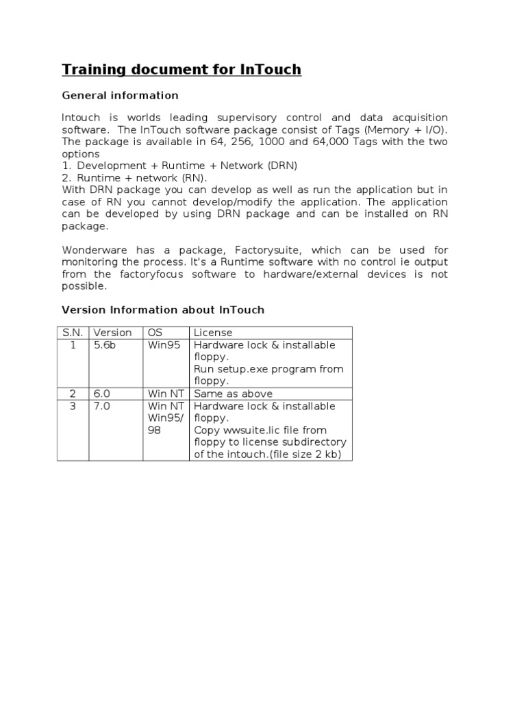 InTouch Software Training Guide | PDF | Computers