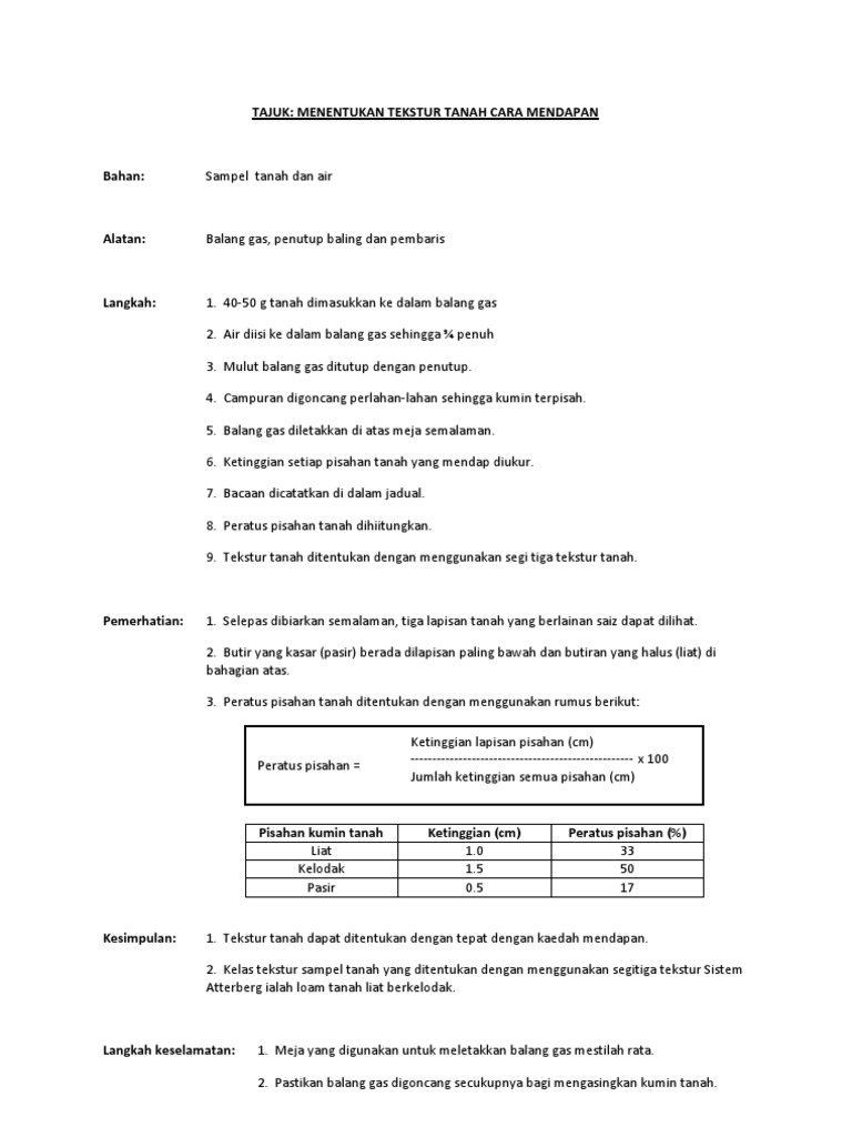 Laporan Amali Tanah Pdf