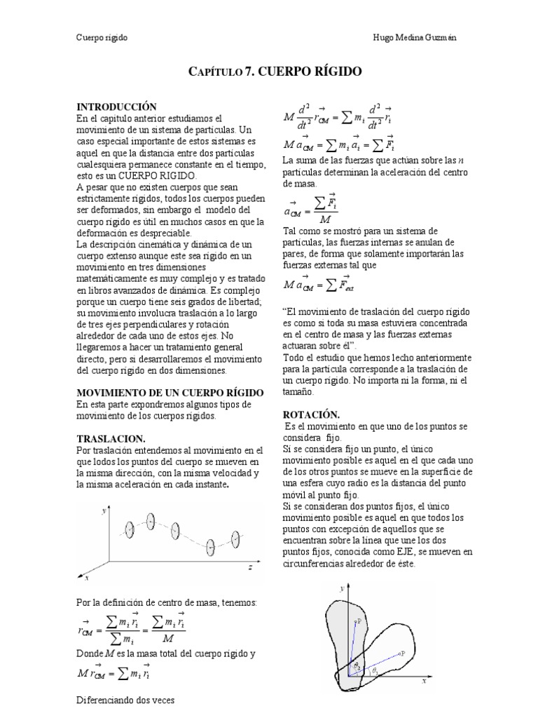 CAPÍTULO 7. Cuerpo Rígido | PDF | Movimiento (física) | Fricción