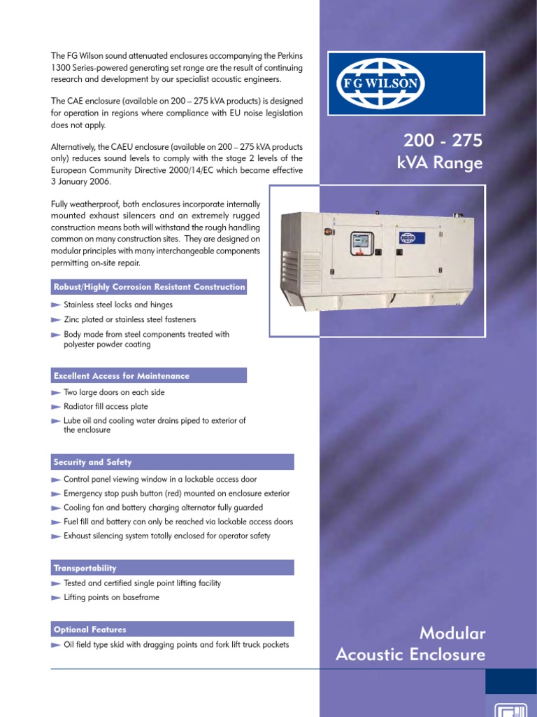 200 275kva Range Door Mechanical Engineering