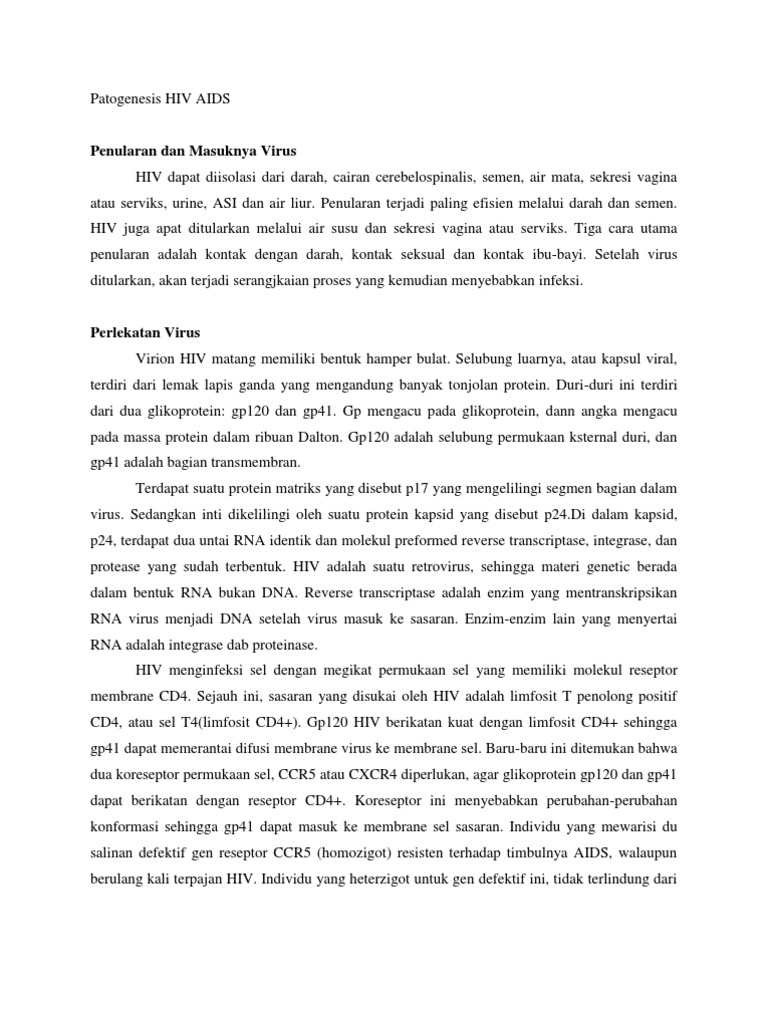 MEKANISME PENULARAN DAN INFEKSI HIV | PDF